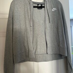 Nike Women's Heather Gray Zip-Up Hoodie